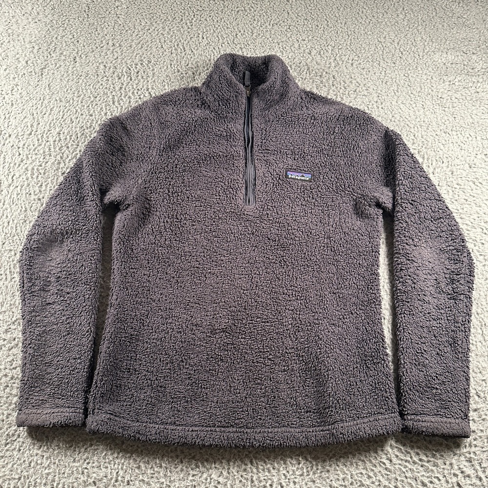 Patagonia Los Gatos‎ Fleece Jacket Womens Medium Gray 1/4 Zip Pullover Deep Pile